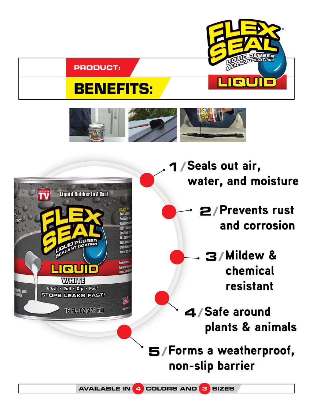 White 32 oz Liquid Rubber Sealant Coating V776350