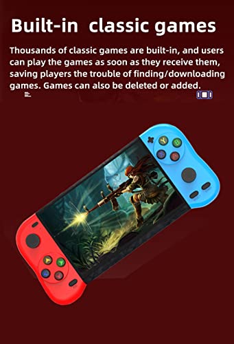 5.1-inch Handheld Game Console Built-in 12000 Games (Bluered) H934