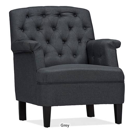 Beige Fabric Upholstered Button-Tufted Armchair N26576