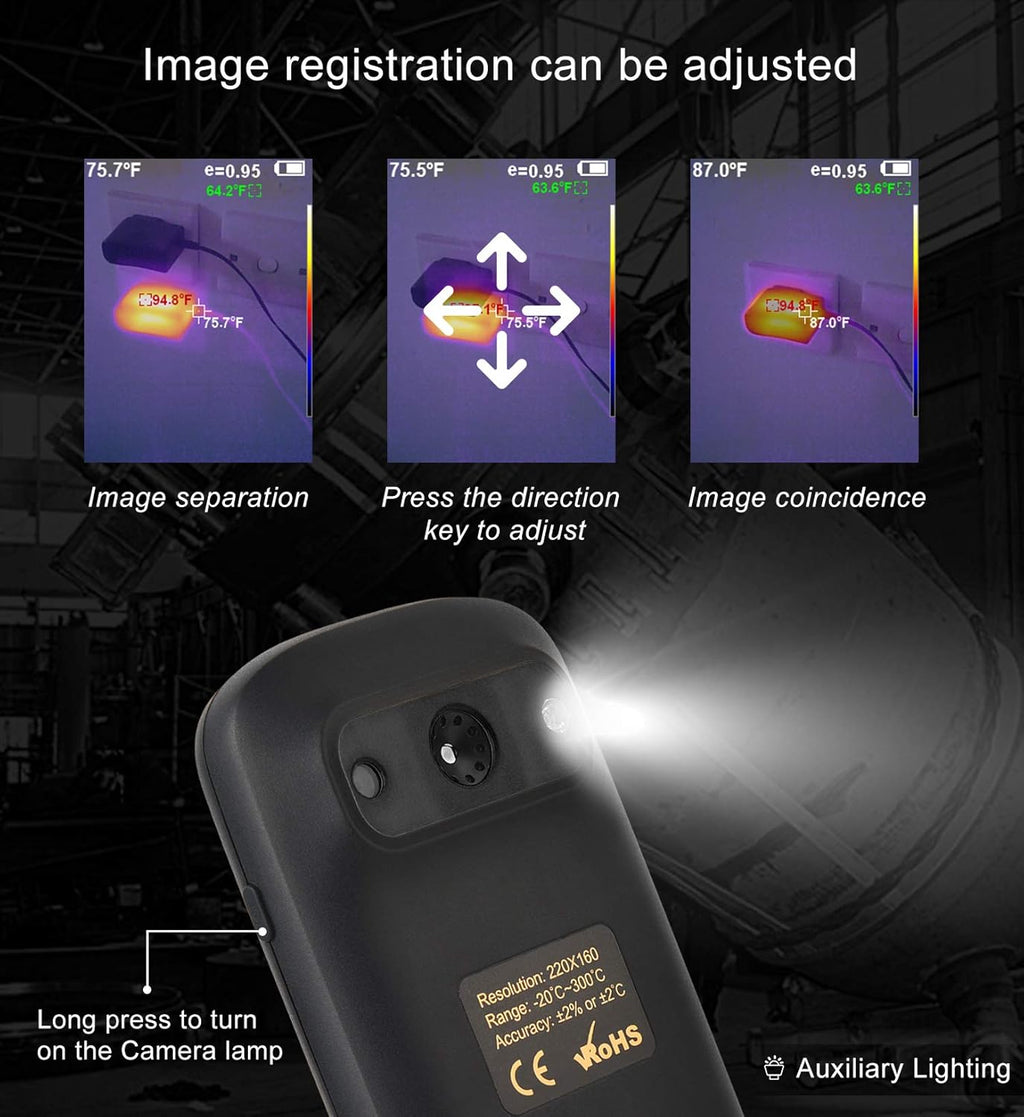 320 x 240 IR Resolution Thermal Camera with 76800 Pixels W345