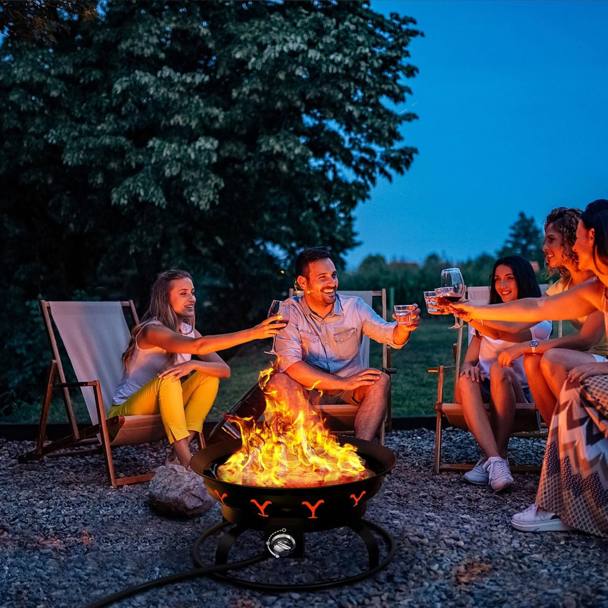 Portable Propane Fire Pit with Lid S62122