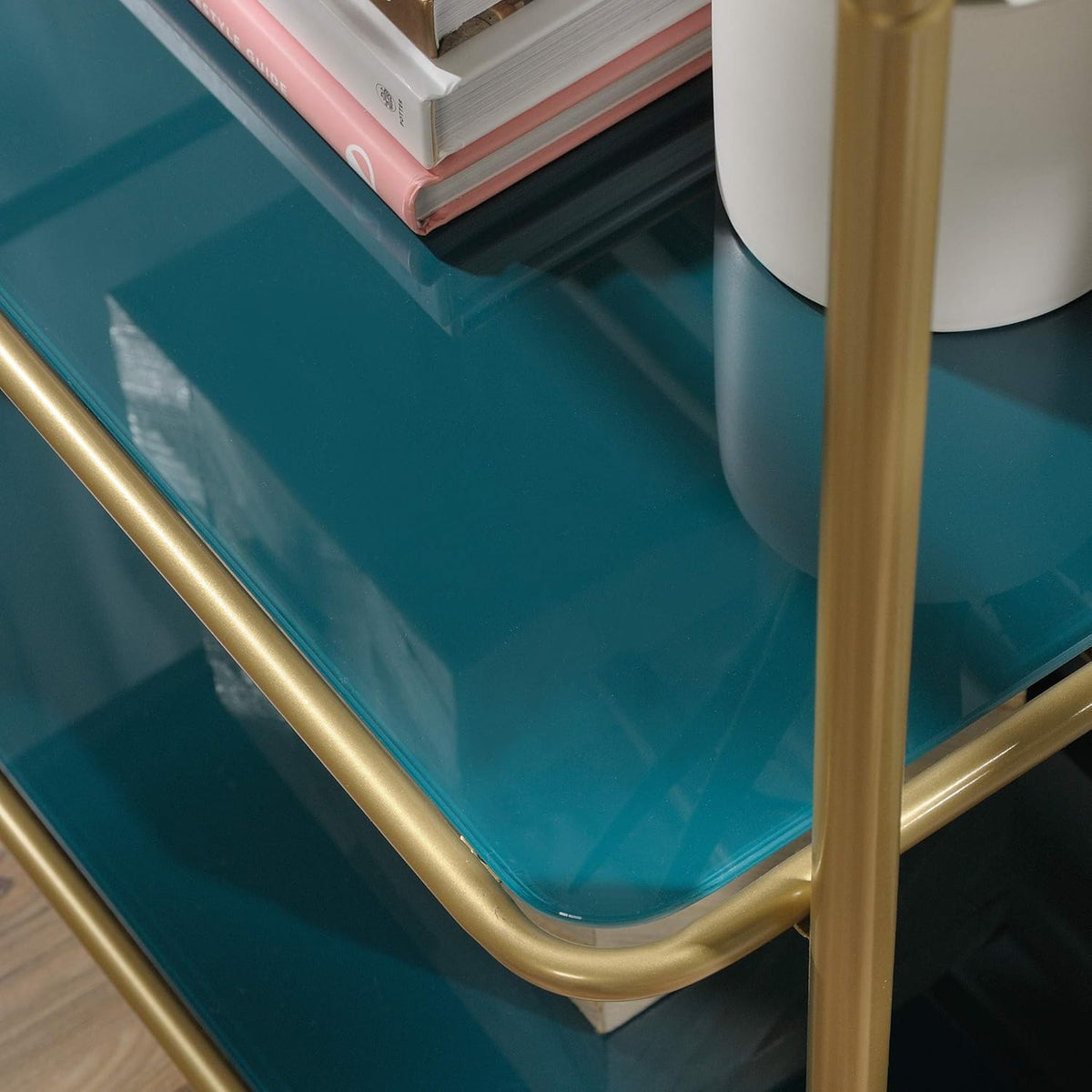 Bookcase, Satin Gold Finish R881098