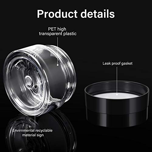 12 Pack Clear Plastic Storage Jars with Lids (8 Ounce, White) G574