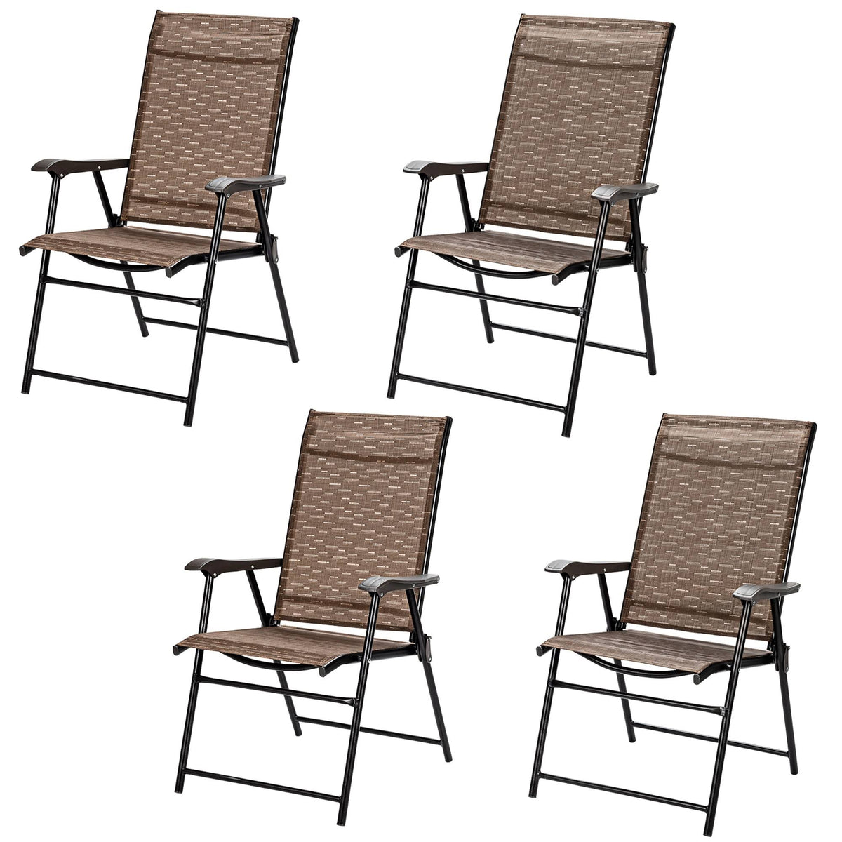4 Piece Outdoor Patio Folding Chair with Armrest W161924