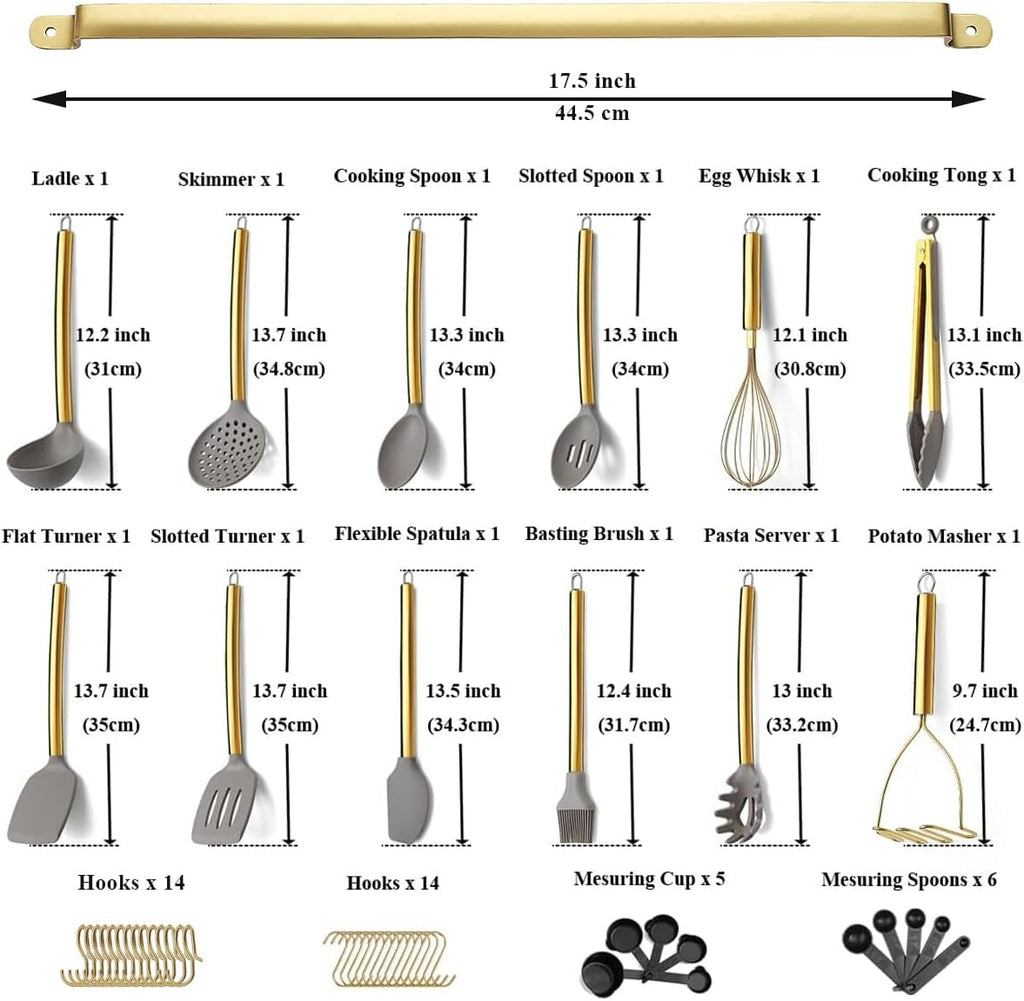 38 Piece Silicone Non-Stick Kitchen Utensils Set with Utensil Rack K709