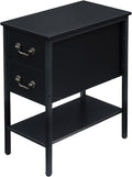 Brown 2 Drawer Nightstand with Shelf C4622