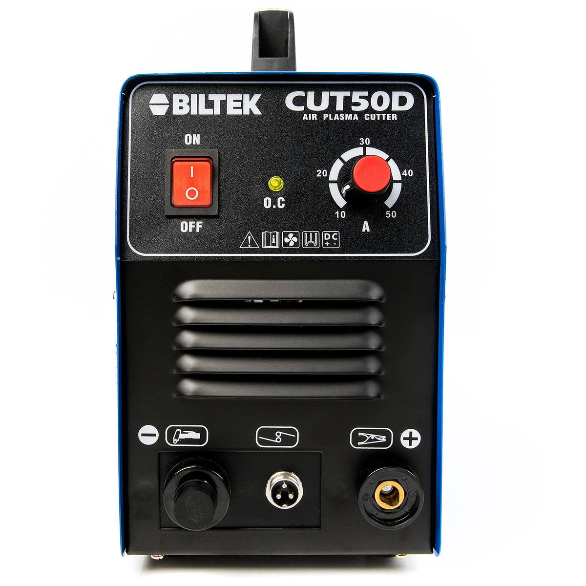50Amp Air Plasma Cutter, 1/2x22 inch Cut 110V/220V Input Dual Voltage D72609
