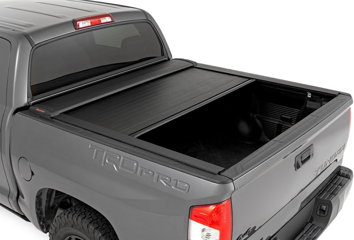 Retractable Truck Bed Tonneau Cover for Toyota Tundra (2007-2021) - Fits 5'7" (66.7") Bed, Weatherproof Bed Cover I6210