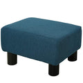 Green Linen Fabric Cube Ottoman with Plastic Legs W47883