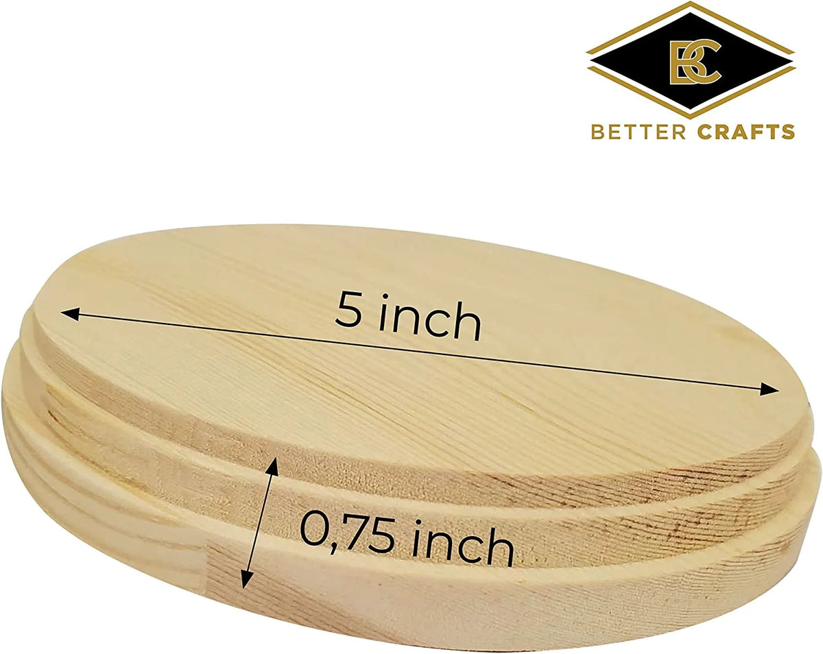 Natural Pine Unfinished Wood Plaque 5 Inch 2 Pcs J709
