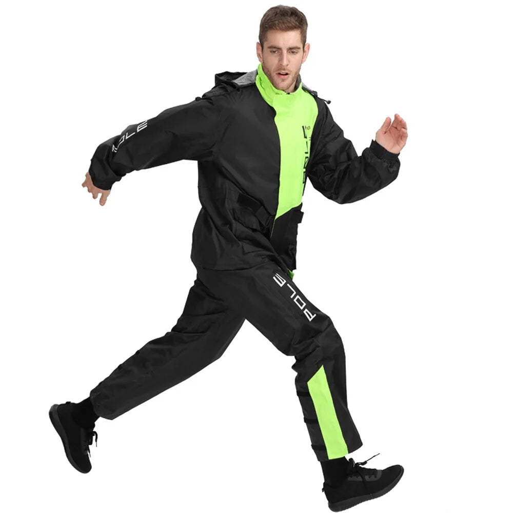 Men Waterproof Breathable Rain Suit Jacket and Pants U84494
