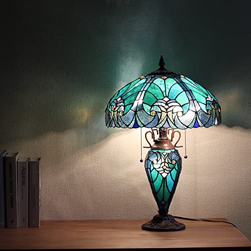 16 inch Stained Glass Table Lamp with Night Light R917142