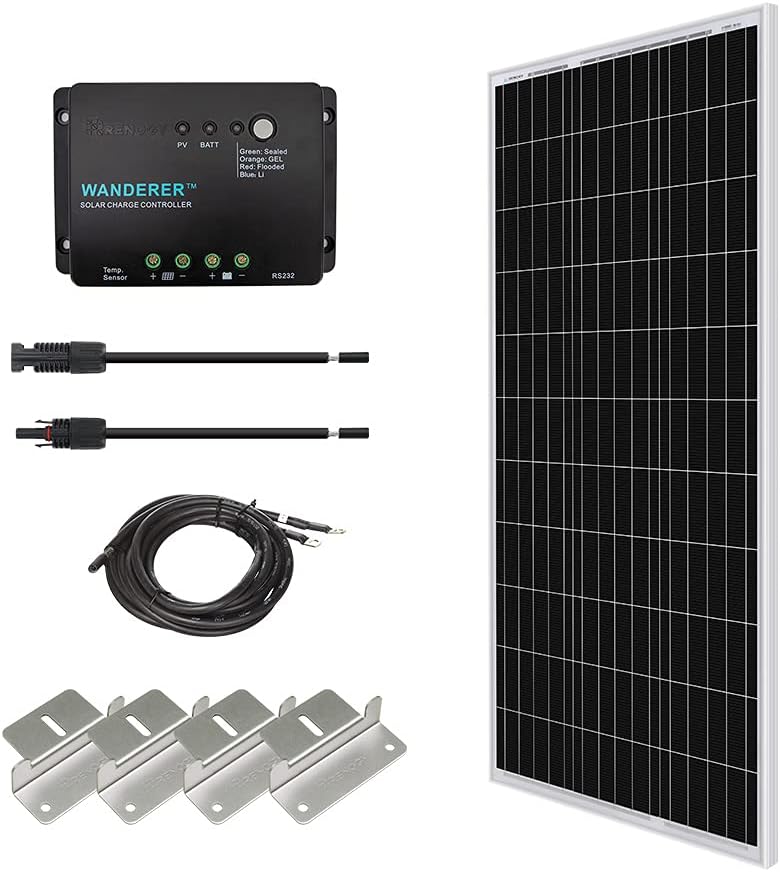100W Monocrystalline Solar Panel with 30A PWM Charge Controller O95882