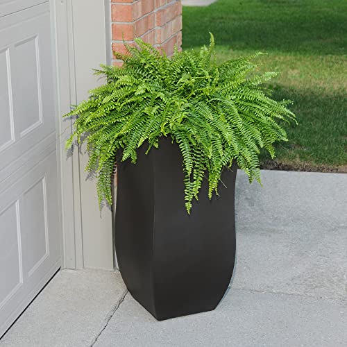 Black 30in Tall Planter with Removable Plug H141