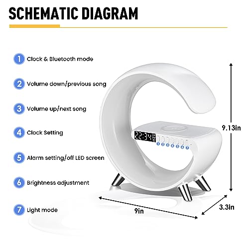White Smart LED Table Lamp with Wireless Charger O397897