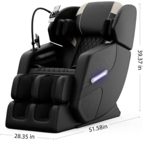 Gold PU Leather Zero Gravity Massage Chair with Airbags and Foot Roller P406039