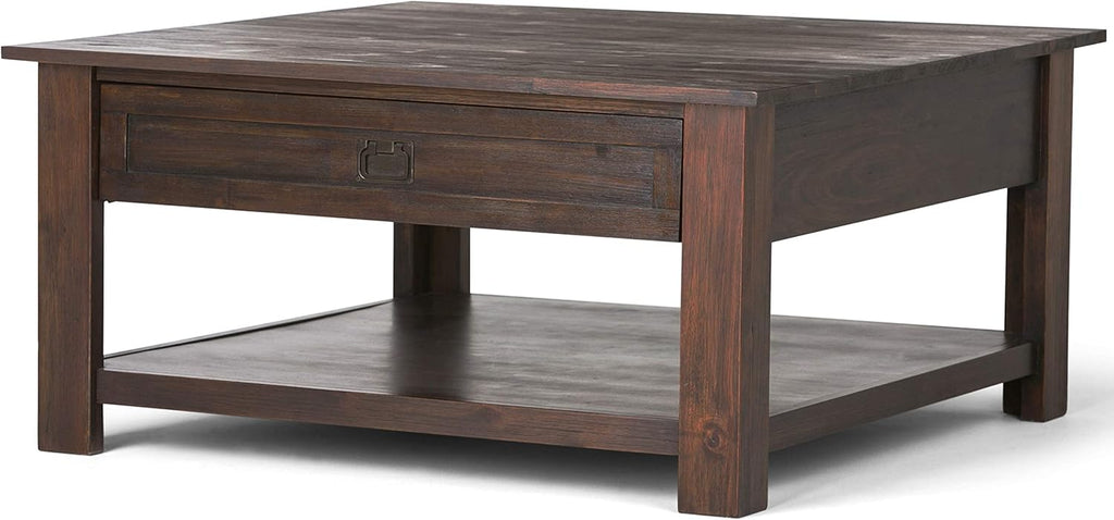 Solid Acacia Wood 38 inch Square Coffee Table J617014