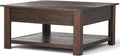 Solid Acacia Wood 38 inch Square Coffee Table J617014