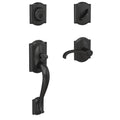 Matte Black Single Cylinder Door Handleset with Door Lever D405495