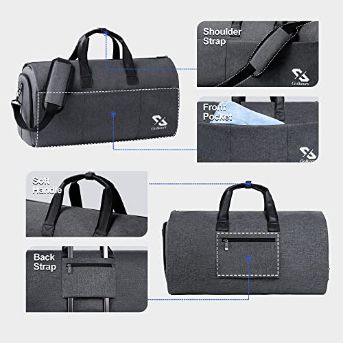 Convertible Garment Bag with Shoe Compartment, Detachable Shoulder Strap E400