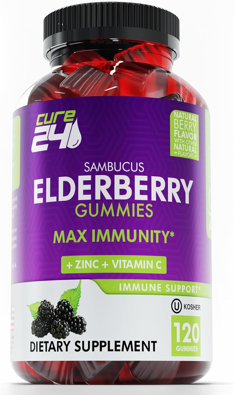Elderberry Gummies with Vitamin C and Zinc 120 Count L6818