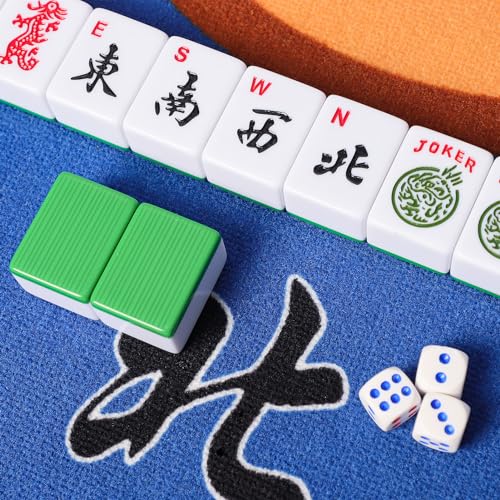 Mahjong Tile Set with 166 Numbered Ivory Tiles L985