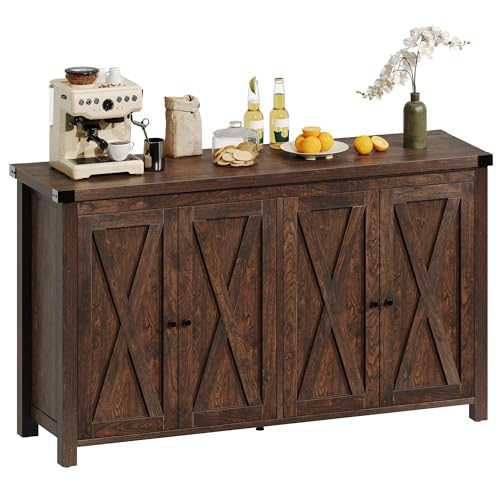 Oak Sideboard Buffet Cabinet with Storage and Doors L53618