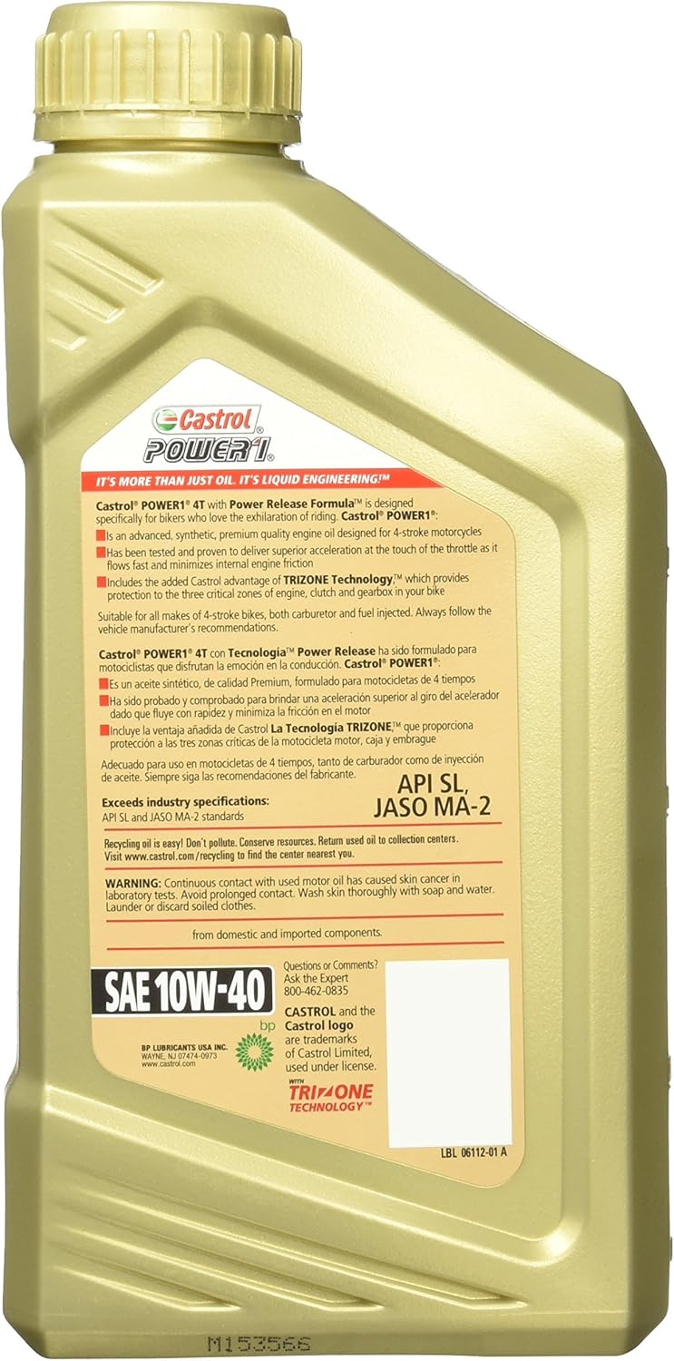 10W-40 Full Synthetic Motorcycle Oil E4896