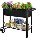 Black Raised Garden Bed with Legs on Wheels Z9992