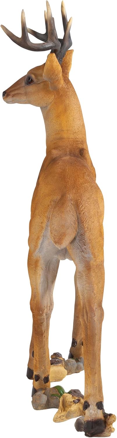 Woodland Buck Deer Garden Statue, 23 Inches Wide, 13 Inches Deep, 37 Inches High X45976