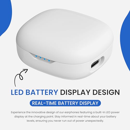Rechargeable Noise Cancelling Hearing Amplifiers with Portable Charging Case (White) S4905