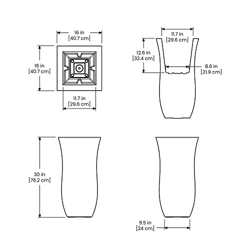 Black 30in Tall Planter with Removable Plug H141