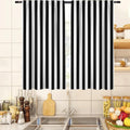 Black and White Striped 27.5" W x 39" L Kitchen Curtains 2 Panels Rod Pocket Z1979