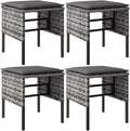 4 pcs Gray Poly Rattan Outdoor Sectional Patio Furniture Set with Cushions A306891