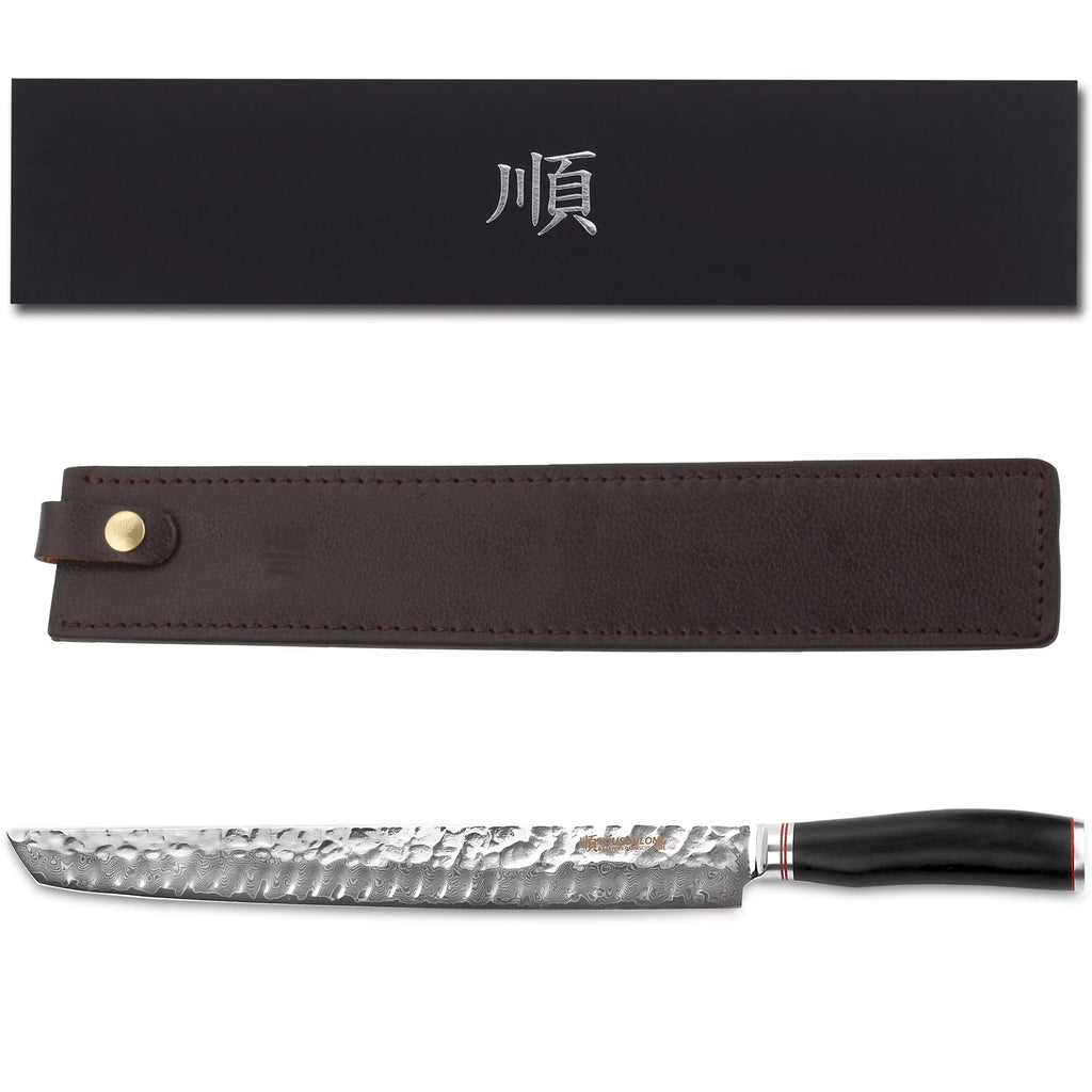 13 Inch Damascus Steel Fillet Knife with Leather Sheath J94777