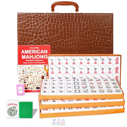 Mahjong Tile Set with 166 Numbered Ivory Tiles L985
