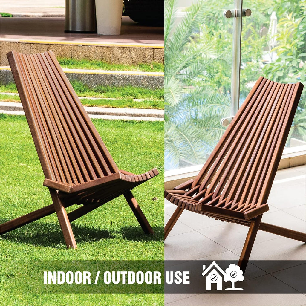 Folding Acacia Wood Outdoor Chair A18221