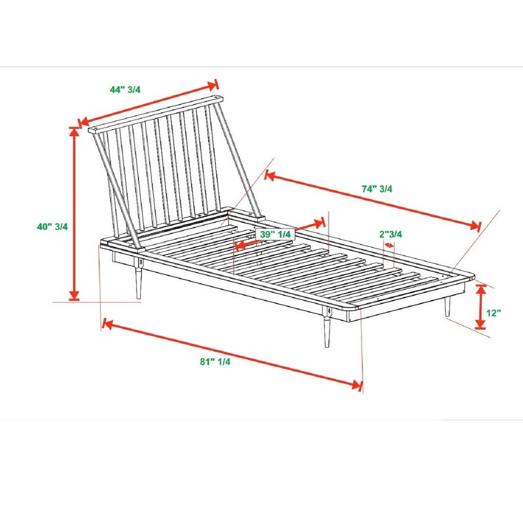 Solid Pine Wood Spindle Bed - Caramel - Queen H340623