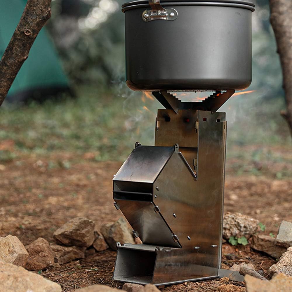 Collapsible Stainless Steel Wood Burning Camping Stove Y37140