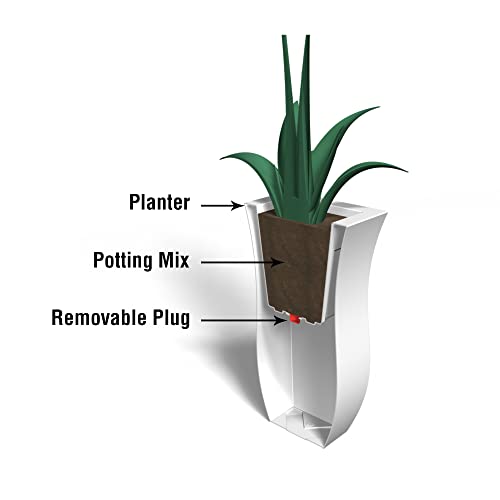 Black 30in Tall Planter with Removable Plug H141