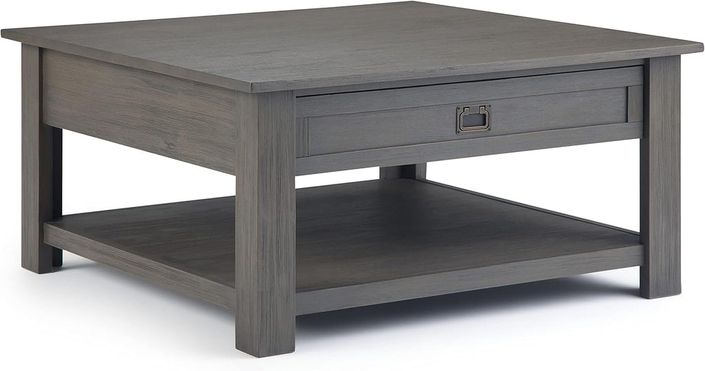 Solid Acacia Wood 38 inch Square Coffee Table J617014