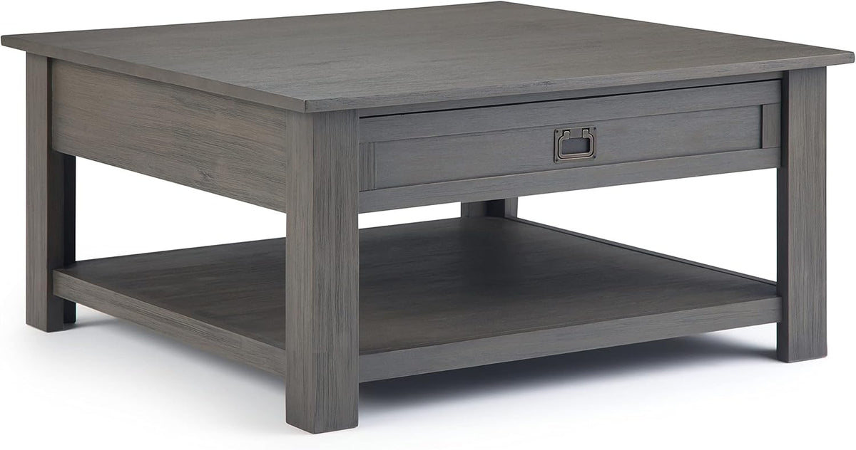 Solid Acacia Wood 38 inch Square Coffee Table J617014