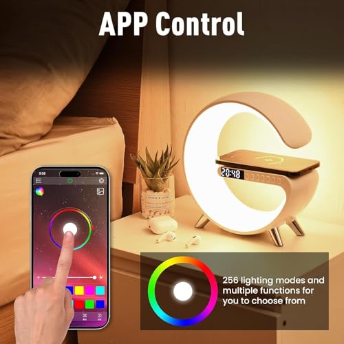 White Smart LED Table Lamp with Wireless Charger O397897