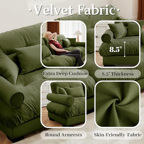 130" Modular Sectional Sofa with Movable Ottoman C54439