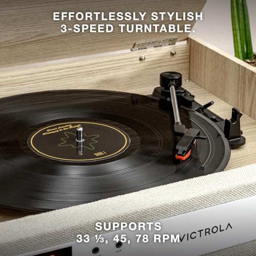 6-in-1 Turntable with CD & Cassette Player, Bluetooth, Walnut T3503