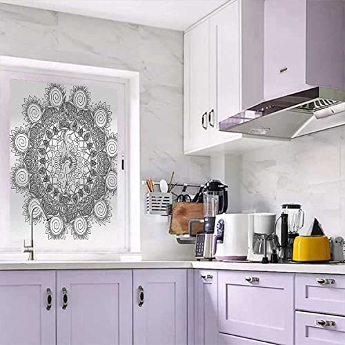 35.4 inch x 78.7 inch Black and White Glass Privacy Sticker L6418
