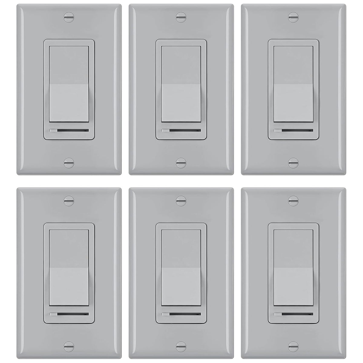6 Pack White Rocker Dimmer Switch J7602