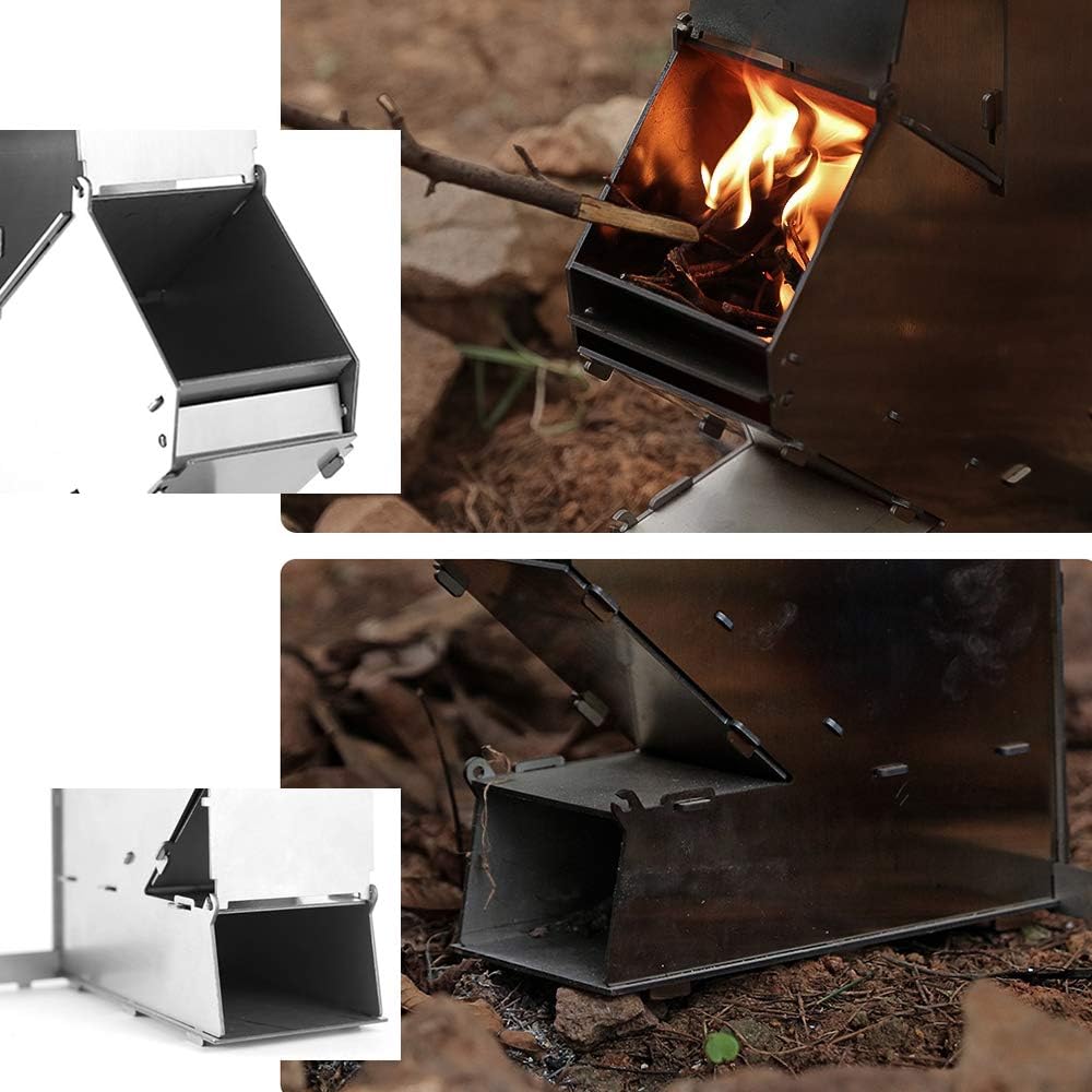 Collapsible Stainless Steel Wood Burning Camping Stove Y37140