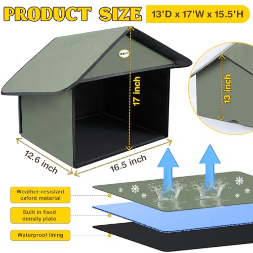 Outdoor Cat Feeding Station, Weatherproof, 13”d x 17”w x 15.5'h (Dusty Blue) J759