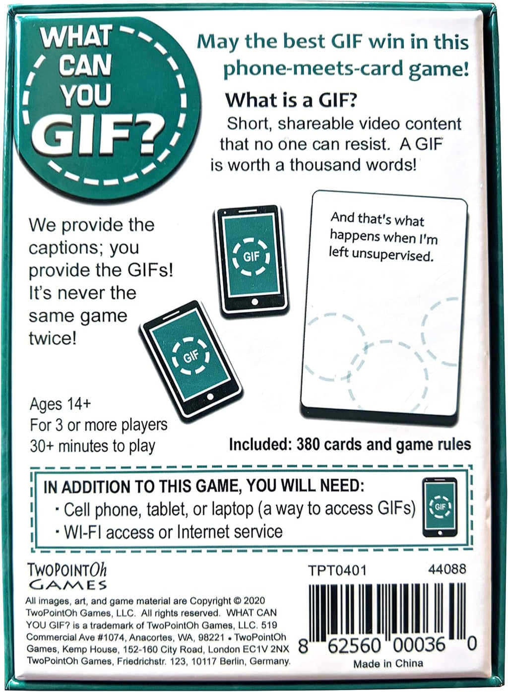 Funny Card Game for 3-12 Players S463
